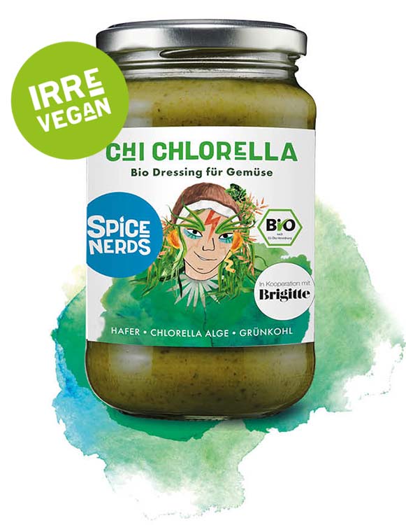 vegan, bio Topping für Gemüse, Chlorella - SpiceNerds und BRIGITTE