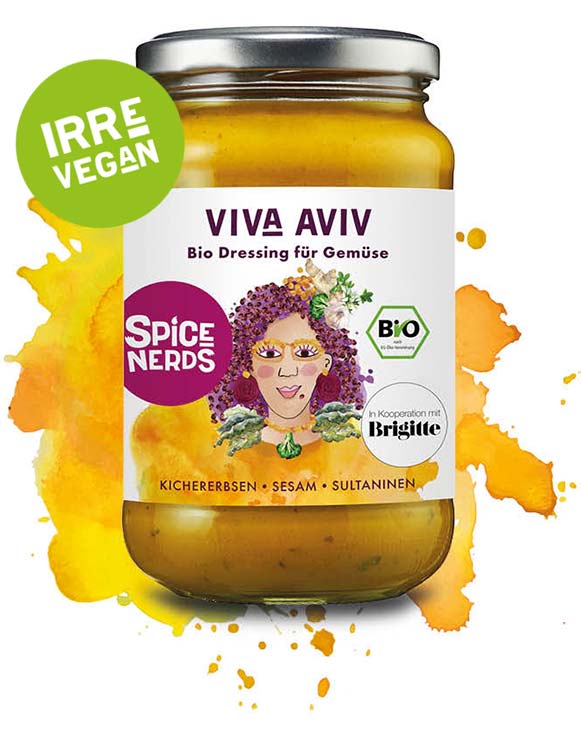 vegan, bio Gemüsedressing, Proteinersatz. Viva Aviv - SpiceNerds & BRIGITTE