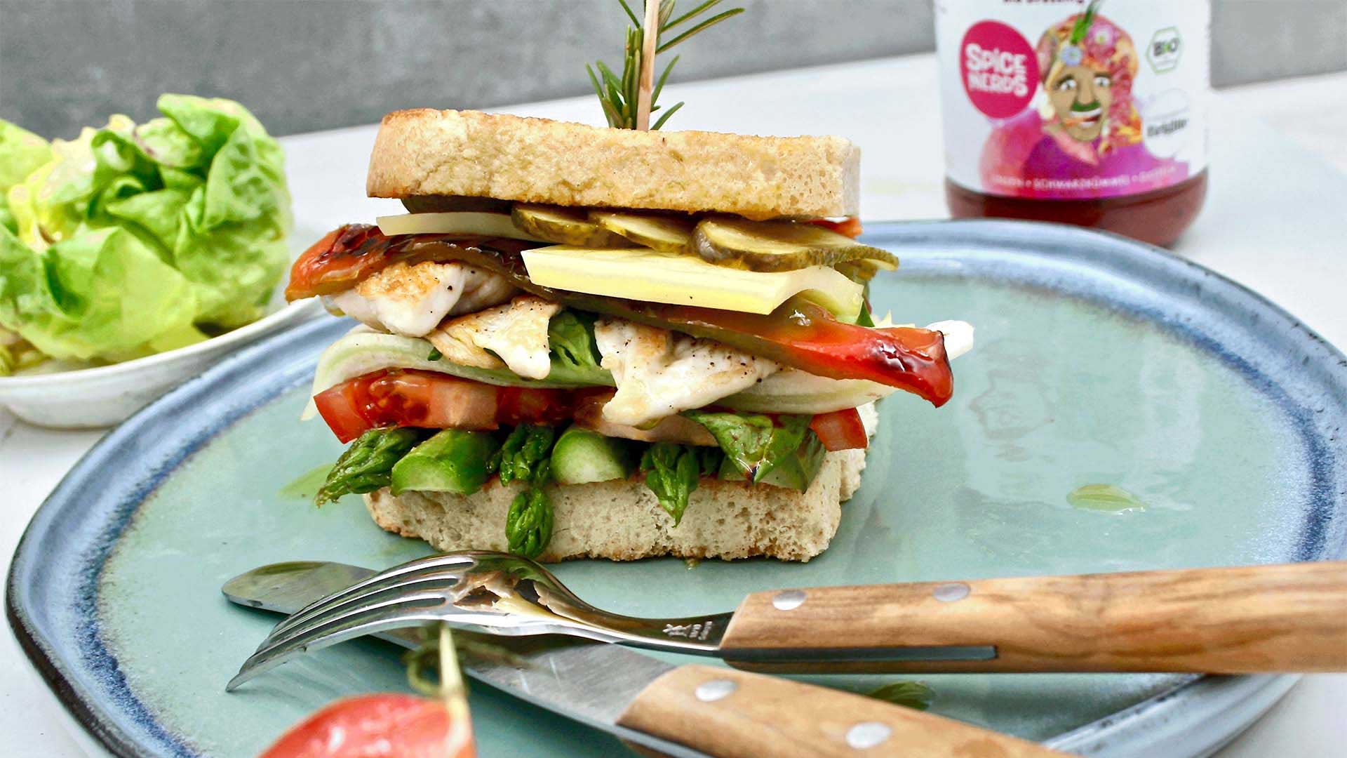 Einfache Rezepte Clubsandwich Bio-Huhn Topping Moroc_n_Roll_schnell zubereitet Einfache Rezepte Clubsandwich Bio-Huhn Topping Moroc_n_Roll_schnell zubereitet